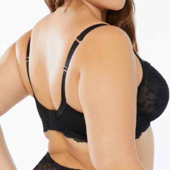 NWT Savage x Fenty 38F(DDD) Floral Lace Unlined Bra in Caviar Black - Picture 12 of 13